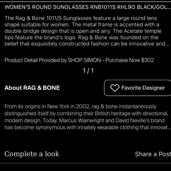 RARE RAG & BONE NWT 59MM Round Sunglasses main image 10